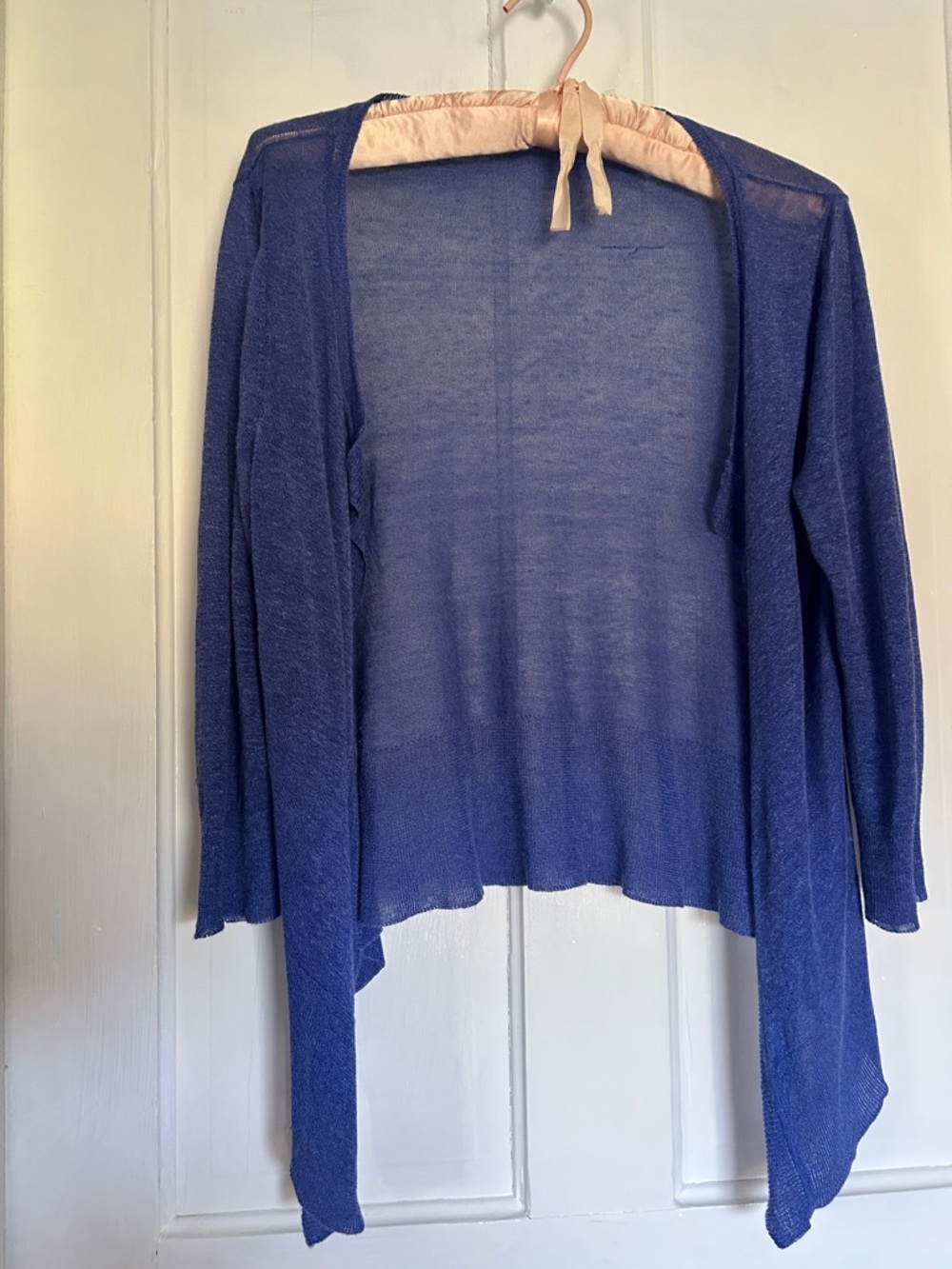 NIC+ZOE Cobalt Blue Open-Front Sheer Cardigan